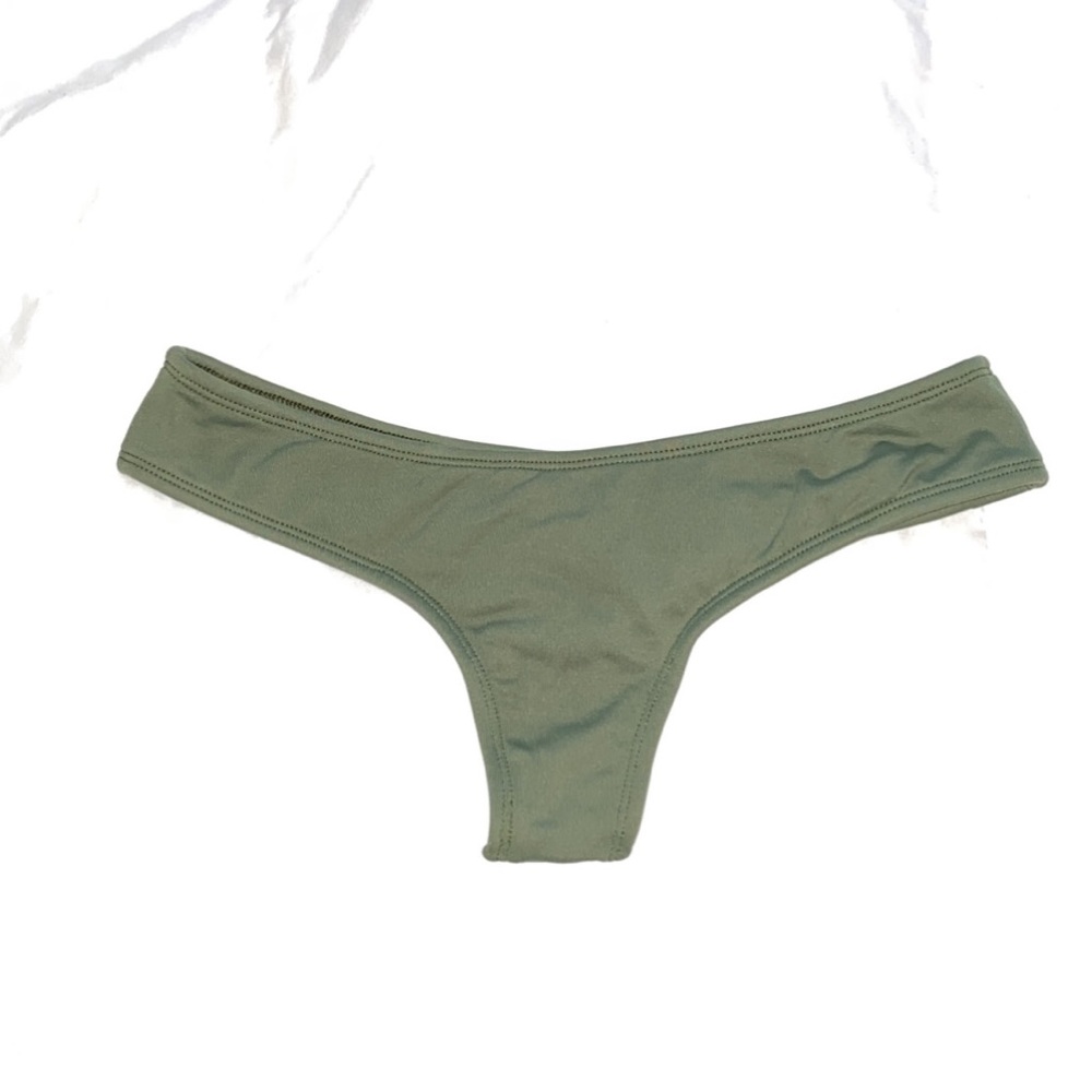 Mirdori olive green thong bikini bottom